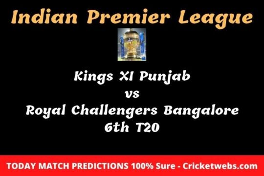 Who Will Win KXIP vs RCB 6th T20 Match Prediction
