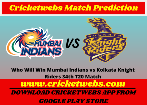Mumbai Indians vs Kolkata Knight Riders 34th T20 Match 2021 Prediction